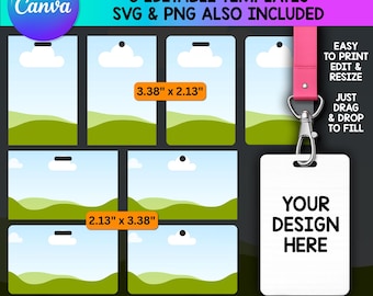 ID Badge Editable Canva Template, Custom Name ID Badge SVG, Staff Access Card, Printable Identification  Office Work Employee Lanyard blanks