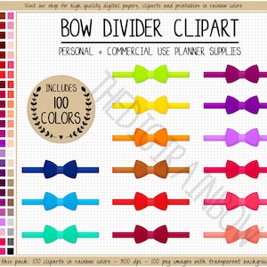 SALDI 100 adesivi per intestazione PAPILLON stampabili fiocco digitale arcobaleno nastro clipart adesivi fiocco adesivi decorativi clipart cucito adesivo glamour