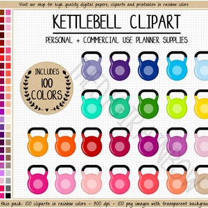 VERKOOP 100 KETTLEBELL clipart gewichten clipart regenboog kettlebell stickers fitness clipart training clipart kettlebell pictogram sportschool gewichtsverlies ECLP