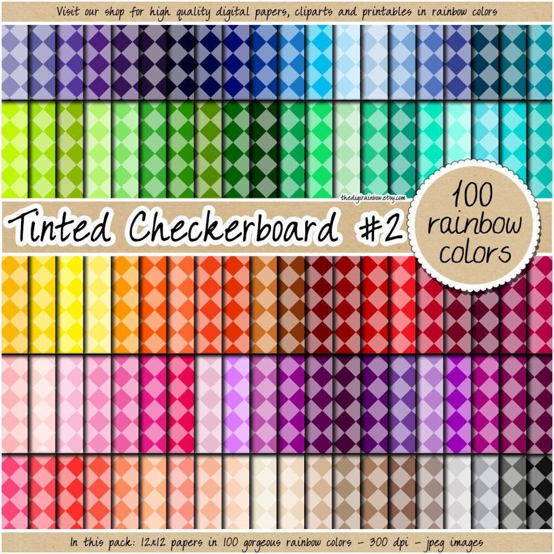 Checkers Pattern Diagonal 100 Seamless Tinted Checkerboard Digital Paper Diagonal Checker Pattern ...