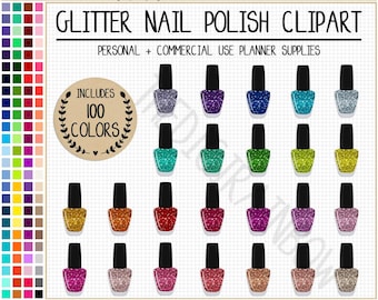 SALE 100 NAIL POLISH clipart glitter nail polish planner stickers makeup stickers rainbow cosmetics sticker makeup clipart beauty clipart