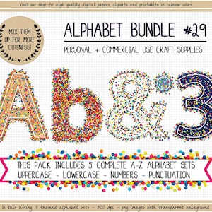 Confetti Alphabet Letters Denim Alpha Sprinkles Clipart Lowercase ...