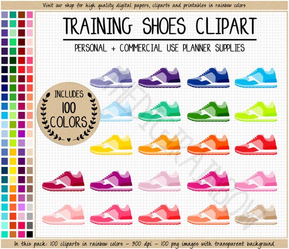 SALE 100 TRAINING SHOES clipart running shoes stickers trainers stickers sports clipart marathon stickers fitness exercise workout clipart