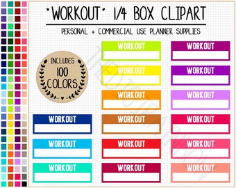 SALE 100 WORKOUT planner stickers health printable planner stickers weight loss Erin Condren Happy Planner Commercial use planner cliparts