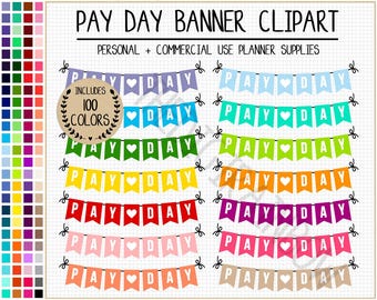 SALE 100 PAY DAY banner clipart money clipart rainbow payday stickers bank stickers finance planner budget stickers dollar sign dollar bills