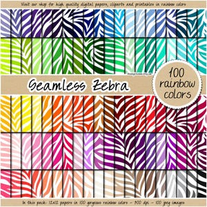 100 papier numérique zèbre sans couture arc-en-ciel papier safari animal print scrapbooking kit motif imprimable 12 x 12 pastel neutre clair foncé