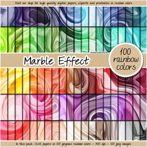 100 SEAMLESS marble digital paper hand painted watercolor background alcohol ink print repeat swirl pattern printable rainbow marble pastel