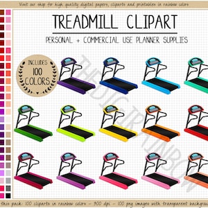 VENDA 100 clipart de ESTEIRA arco-íris cardio caminhada corrida fitness adesivos digitais academia treino rastreador perda de peso Goodnotes Erin Condren