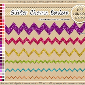SALE 600 glitter chevron border clipart chevron clipart chevron banner rainbow glitter clipart chevron printable clipart zigzag clipart