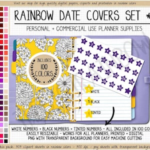 BUNDLE 300 Star Date Cover stickers star clipart printable date dot cover number stickers Goodnotes digital planner Hobonichi Bullet Journal