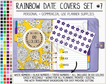 BUNDLE 300 Star Date Cover stickers star clipart printable date dot cover number stickers Goodnotes digital planner Hobonichi Bullet Journal