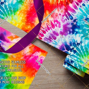 SEAMLESS rainbow tie dye digital paper shibori sublimation background bright bleach wash watercolor pattern printable pastel psychedelic 60s image 2