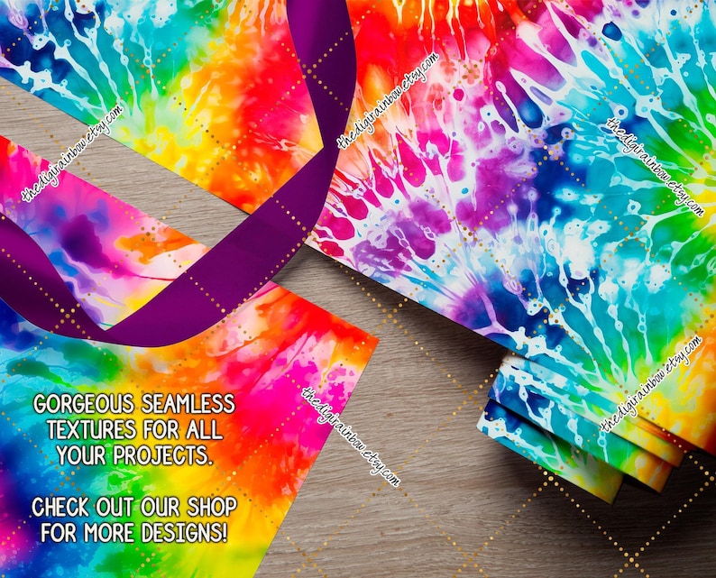 SEAMLESS rainbow tie dye digital paper shibori sublimation background bright bleach wash watercolor pattern printable pastel psychedelic 60s image 2