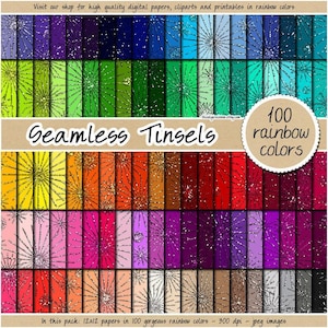 SALE 100 seamless tinsel digital paper christmas glitter pattern rainbow sparkly texture star glam background printable glitter sublimation