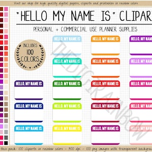 SALE 100 Hallo mein Name ist druckbare Aufkleber hallo mein Name ist Aufkleber Regenbogen Namen Aufkleber Schule Aufkleber Klassenzimmer druckbare Aufkleber