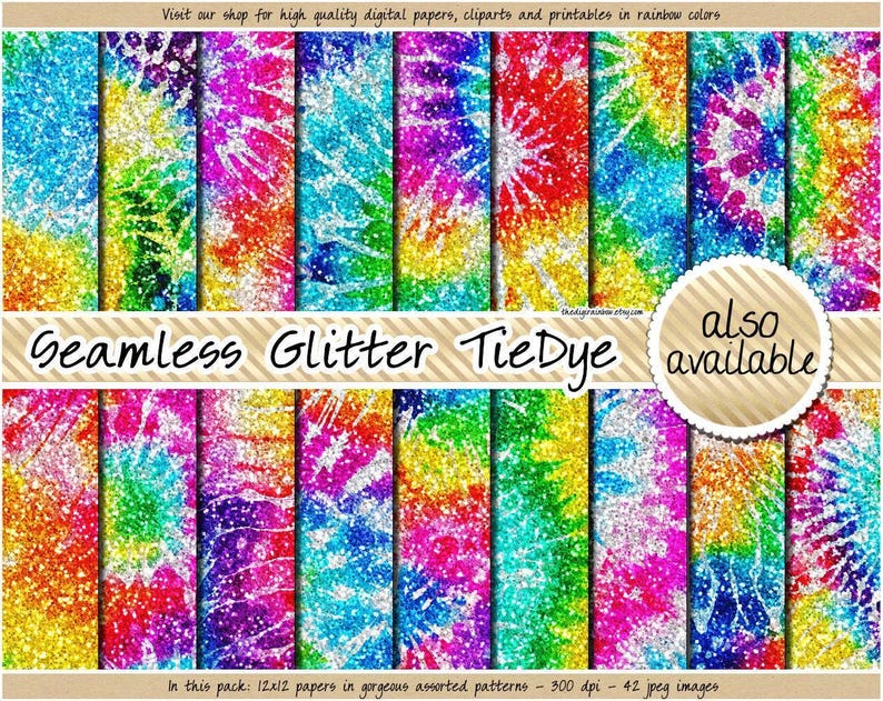 SEAMLESS rainbow tie dye digital paper shibori sublimation background bright bleach wash watercolor pattern printable pastel psychedelic 60s image 4