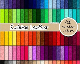 SALE 100 leather digital paper rainbow leather fabric digital paper leather texture printable scrapbooking pattern 12x12 neutral bright past