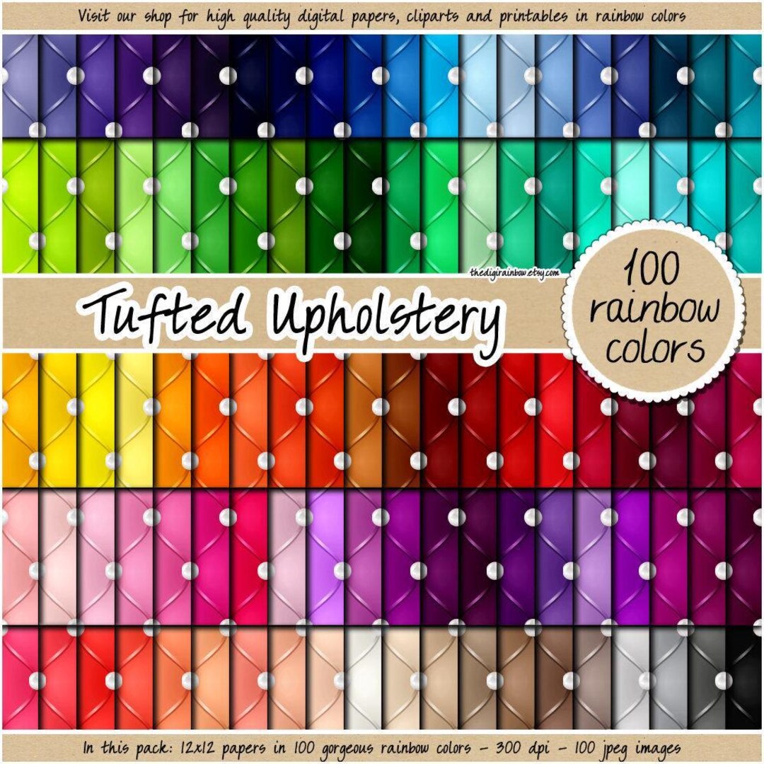 SALE 100 Seamless Upholstery Digital Paper Tufted Digital Paper Diamond ...