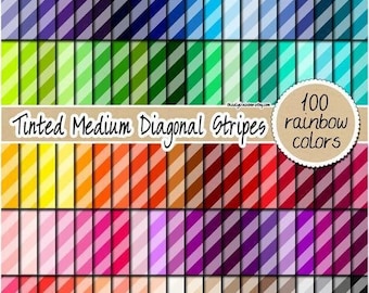 100 SEAMLESS tinted diagonal striped digital paper printable stripe pattern rainbow scrapbook paper pastel background neutral colors