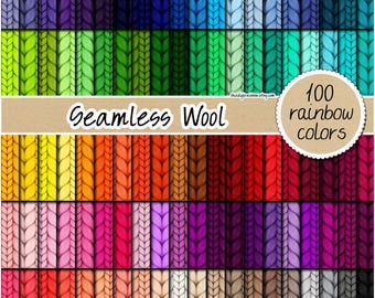 SALE 100 seamless wool digital paper printable wool pattern cable knit texture seamless background rainbow fabric texture scrapbooking kit
