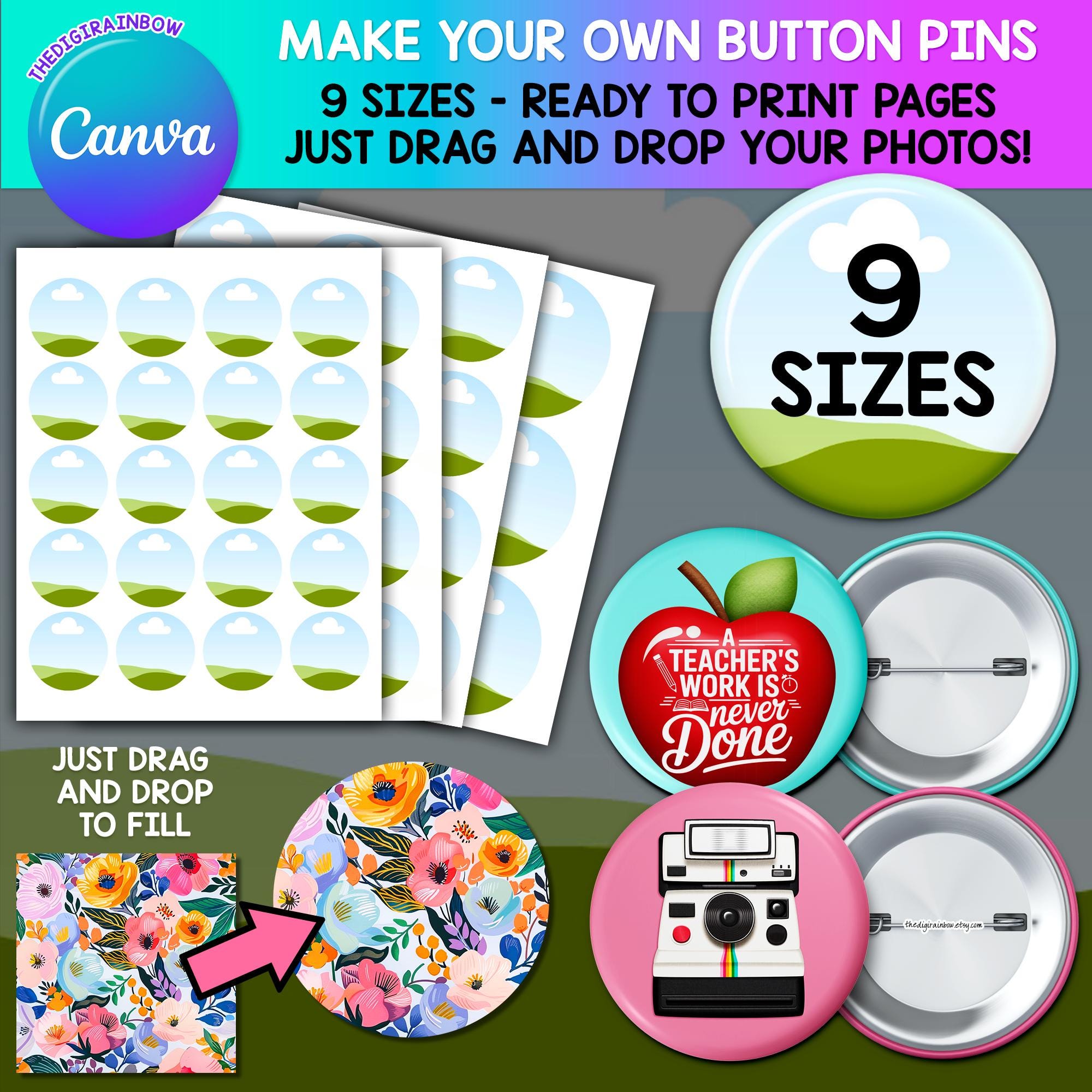 printable-button-art-etsy for Free Printable Button Art Templates Printable Button Art - Etsy for Free Printable Button Art Templates