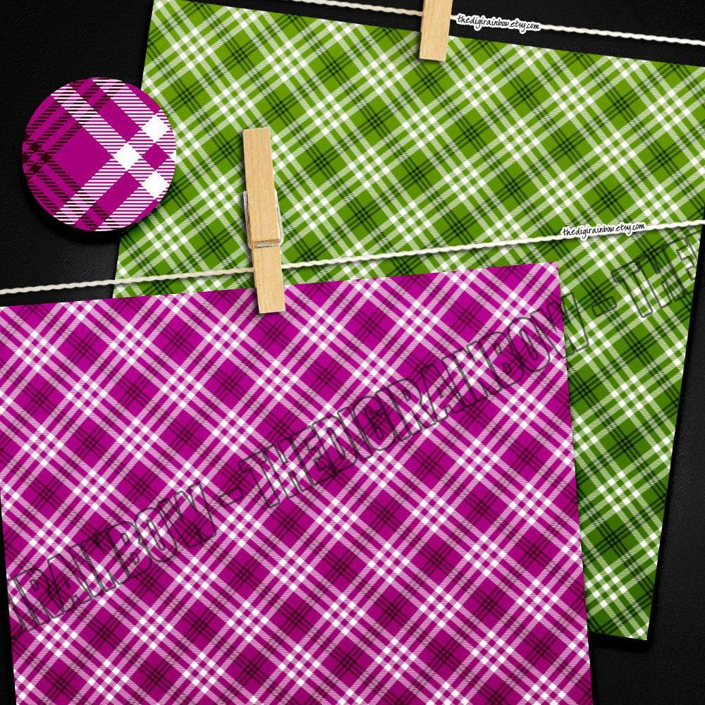 100 Tartan Digital Paper Rainbow Seamless Plaid Digital Paper Plaid ...
