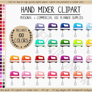 SALE 100 MIXER clipart kitchen aid rainbow utensils stickers kitchen graphics baking clipart kitchen aid mixer retro food stickers food icon image 1
