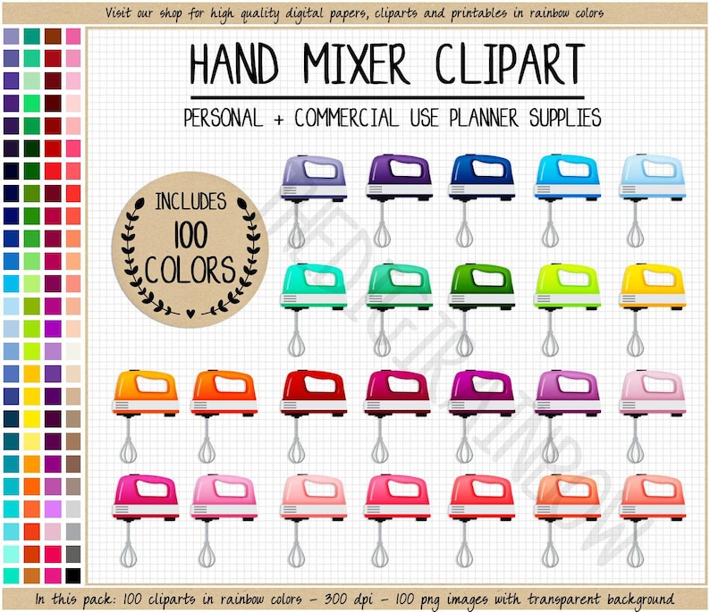 SALE 100 MIXER clipart kitchen aid rainbow utensils stickers kitchen graphics baking clipart kitchen aid mixer retro food stickers food icon image 1