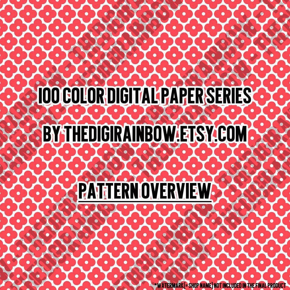 100 Quatrefoil Flower Digital Paper Mosaic Tile Digital Rainbow Paper ...