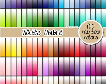 SALE 100 ombre rainbow digital paper rainbow solid digital paper scrapbooking kit pattern printable 12x12 pastel ombre neutral bright light