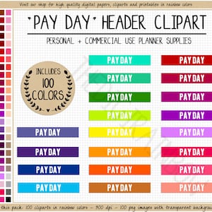 SALE 100 PAY DAY Header Clipart Geld Clipart Regenbogen Zahltag Aufkleber Bank Sticker Finanzierung Planer Budget Aufkleber Dollarzeichen Dollarscheine