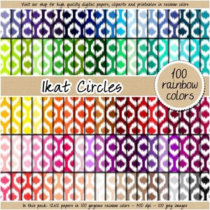 100 seamless boho digital paper rainbow ikat backdrop tribal background polka dot pattern printable scrapbook pastel neutral bright dark