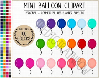 VENDITA 100 adesivi stampabili con palloncini, clipart di palloncini arcobaleno, adesivi per pianificatori di feste, adesivi per celebrazioni, promemoria di compleanno Erin Condren Goodnote