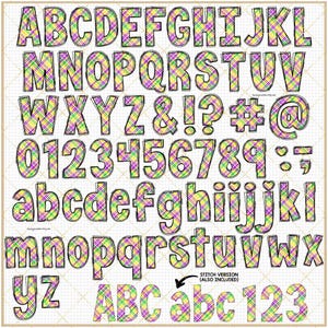 Mardi Gras Alphabet Clipart Fleur de Lis Buchstaben Karneval Maskerade Perle Aufkleber Goldfeder Sublimation PNG Schriftart New Orleans Maske Party Bild 6