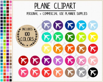 SALE 100 PLANE clipart plane stickers travel planner stickers plane icon rainbow travel clipart airplane clipart Erin Condren Happy Planner