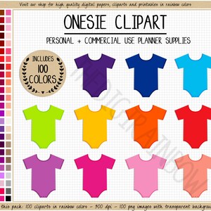 VENDA 100 clipart de macacão de arco-íris adesivo de macacão recém-nascido adesivo de body para impressão convite de chá de bebê ícone de bebê gráfico para impressão
