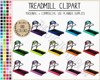 SALE 100 TREADMILL clipart rainbow cardio walking running fitness digital stickers gym workout tracker weight loss Goodnotes Erin Condren