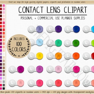 SALE 100 CONTACT LENSES clipart rainbow eye contact lense case clipart reading glasses clipart eye contacts clipart contacts icon stickers
