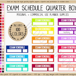 SALE 100 EXAM SCHEDULE Aufkleber College Aufkleber Schule Erin Condren Hobonich Goodnotes Happy Planner 2020 Aufkleber zum Ausdrucken
