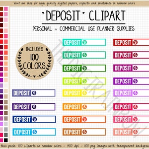 VENTA 100 DEPÓSITOS calcomanía digital rastreador de dinero finanzas clipart Erin Condren Goodnotes semanal mensual cuenta de ahorros en efectivo uso comercial