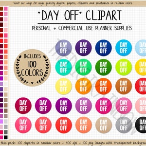 SALE 100 DAY OFF stickers vrije dag digitale planner sticker vakantie clipart regenboog Erin Condren heldere stickers Goodnotes Notability graphics