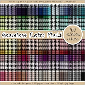100 plaid SENZA CUCITURE carta digitale stampabile tessuto tartan retrò pied de poule sfondo arcobaleno elegante motivo scozzese pastello neutro luminoso