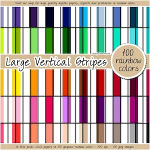 100 strisce di carta digitale a righe verticali grandi SENZA CUCITURE motivo arcobaleno digitale carta per scrapbooking 12x12 pastello neutro brillante scuro