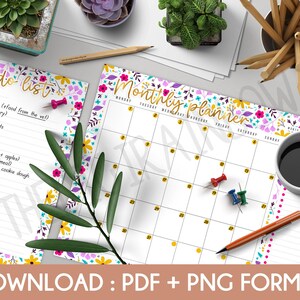 SALE Pastel Floral Weekly Desk Planner Printable Organizer Flower ...