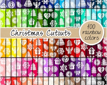 100 SEAMLESS christmas digital paper gingerbread digital paper christmas pattern winter clipart holiday wrapping paper pastel neutral bright