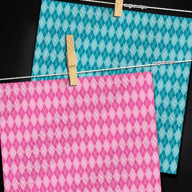 100 Seamless Argyle Digital Paper Rainbow Clipart Diamond Digital Paper ...