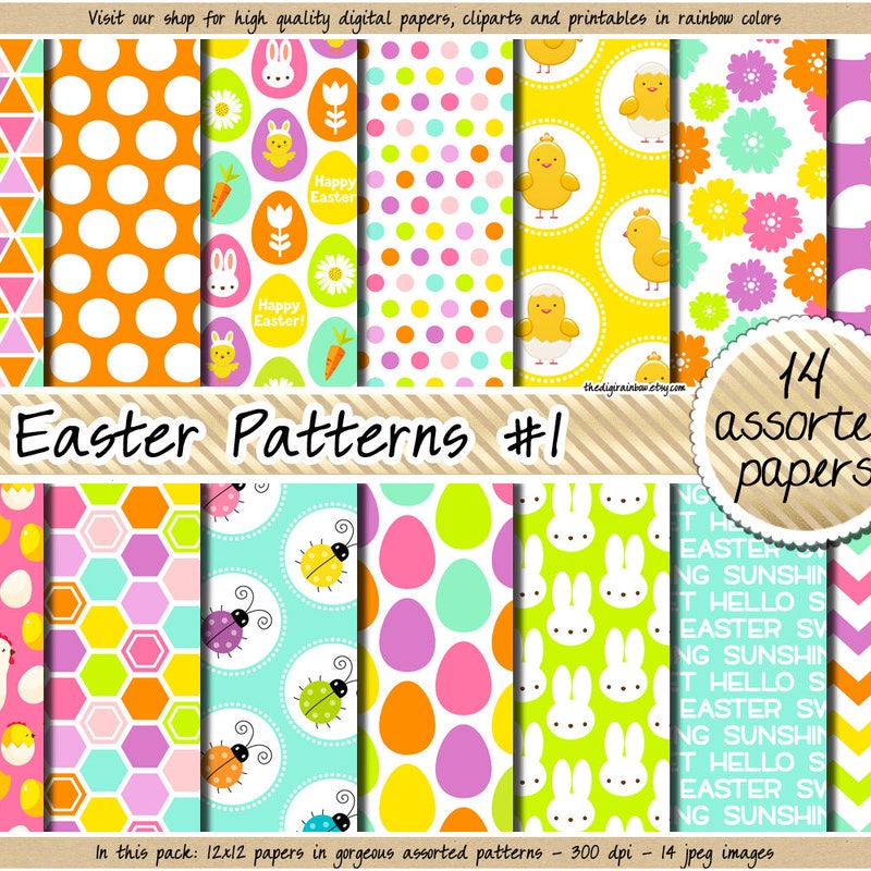 Easter Digital Paper - Etsy