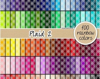 100 plaid digital paper rainbow plaid pattern plaid kitchen print fabric digital paper 12x12 bright neutral dark pastel plaid clipart