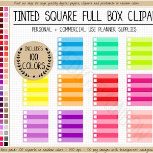 VERKOOP 100 gekleurde plannerstickers met volledige doos met checklist ombre clipart volledige doos afdrukbare plannerstickers Erin Condren Mambi Happy planner