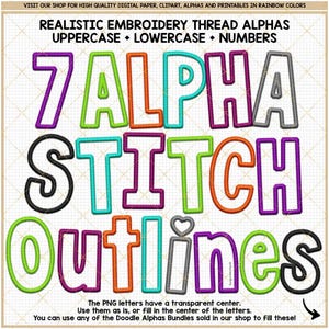 Halloween Faux Embroidery PNG Alphabet Outline, Spooky alpha bundle, Blank letter frames, cute Fall stitch patch font PNG sublimation design